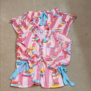 Women’s Colorful Button-Up PJ’s with Bows